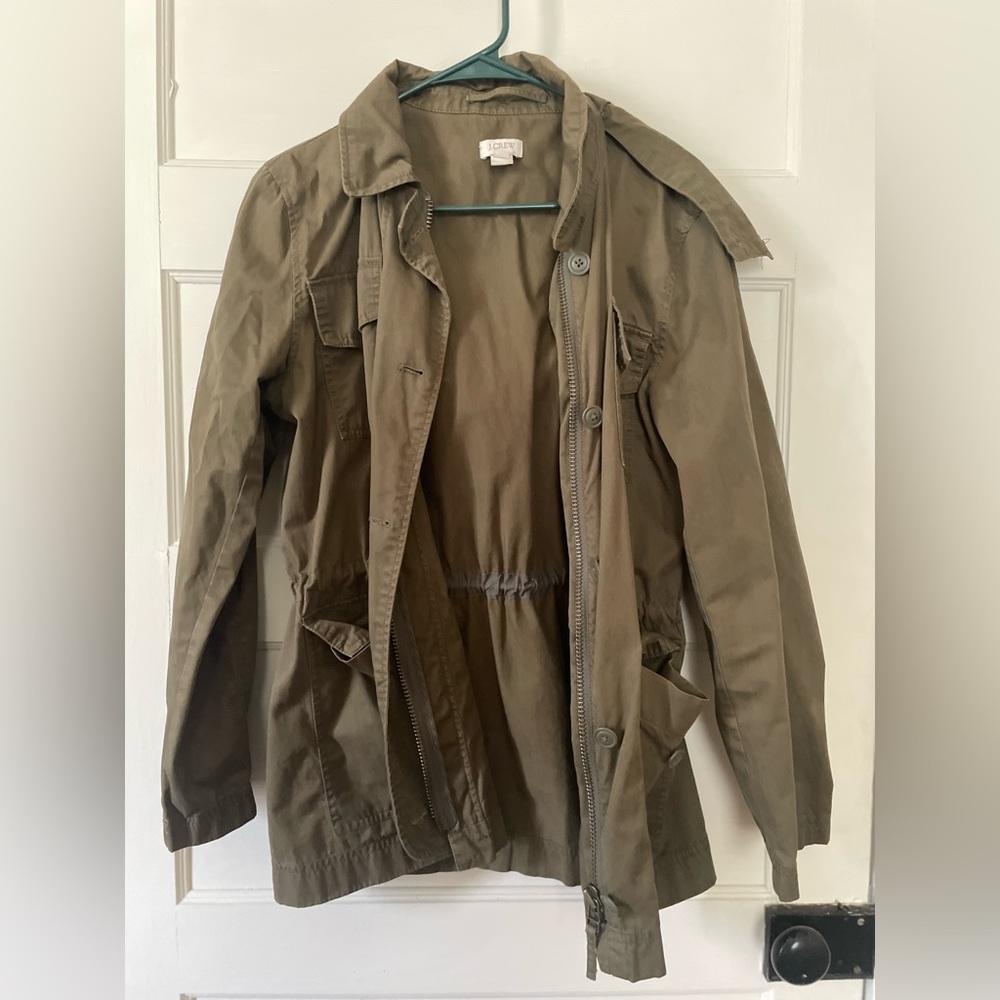 J. Crew army green utility jacket